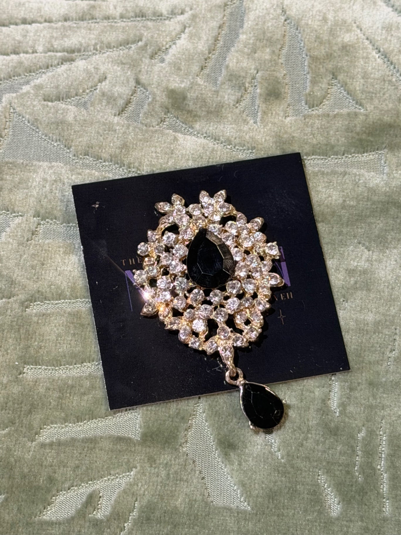 Crystal Droplet Brooch 