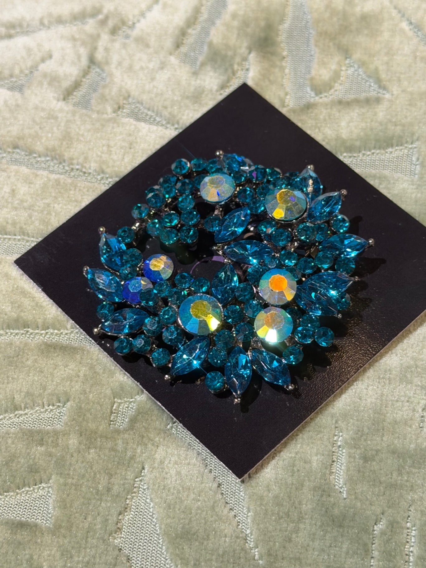 Blue Moon Crystal Brooch