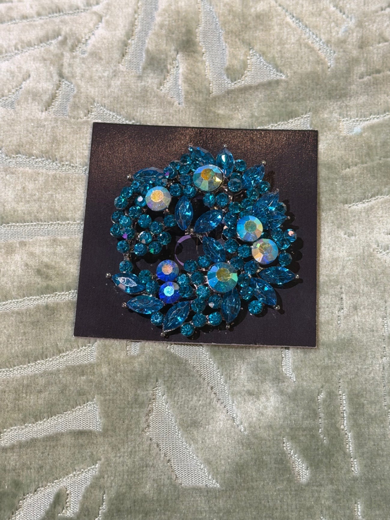 Blue Moon Crystal Brooch