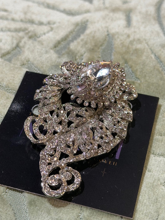 Silver Crystal brooch 
