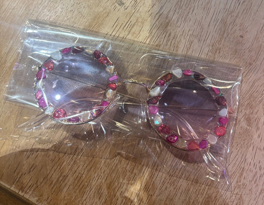 Dark pink crystal sunglasses 🩷