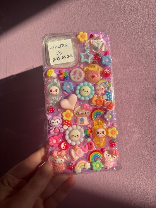 Sanrio and Labubu Funky Phone Case- IPhone 13 Pro Max 🌈