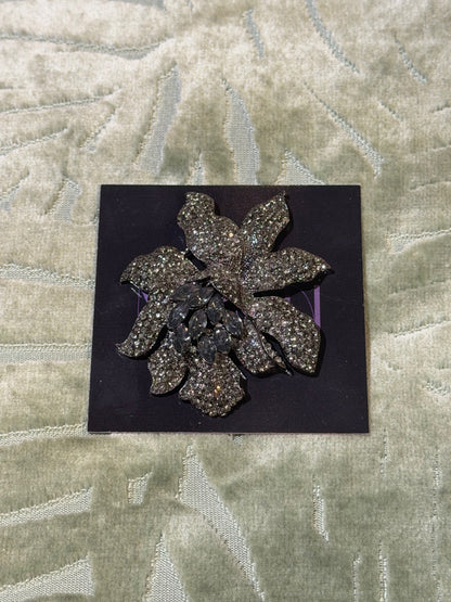 Black Orchid Crystal brooch 