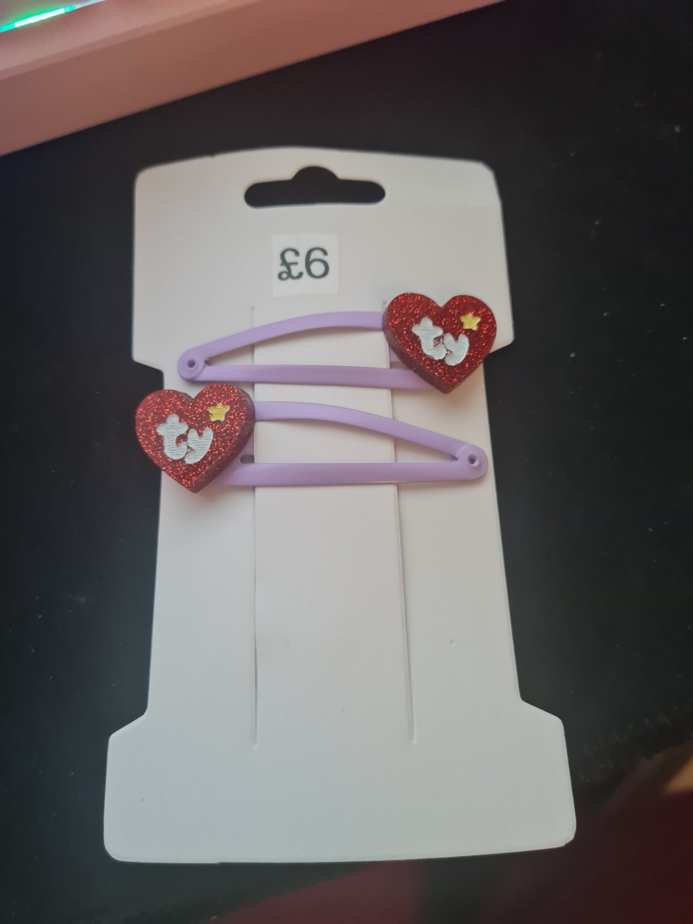 Ty hair clips purple