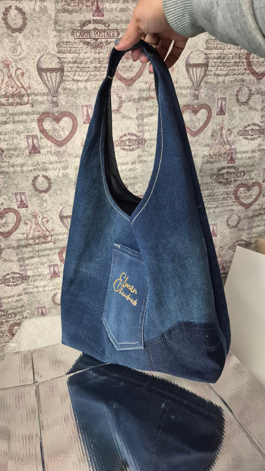 Denim handbag
