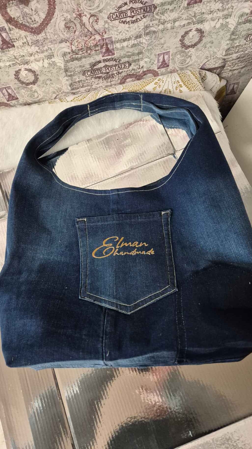 Denim handbag