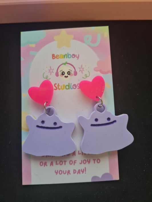 Acrylic earrings purple ditto