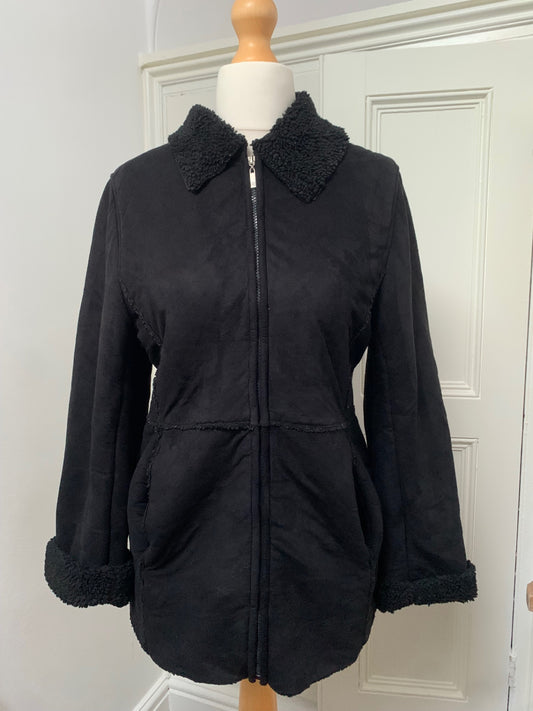 black faux fur jacket 