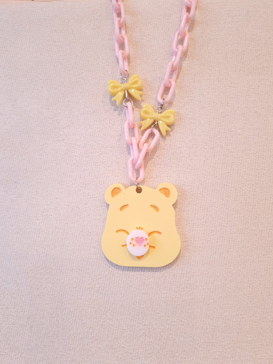 Yellow bear necklace