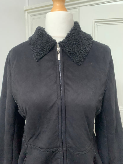 black faux fur jacket 