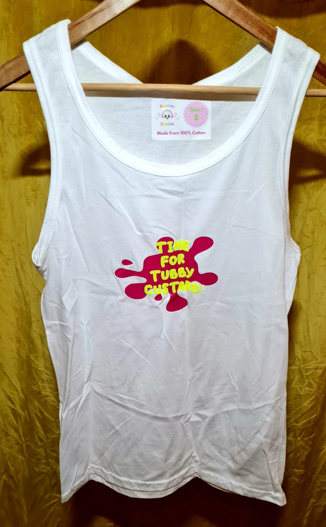 Time for tubby custard white vest top S