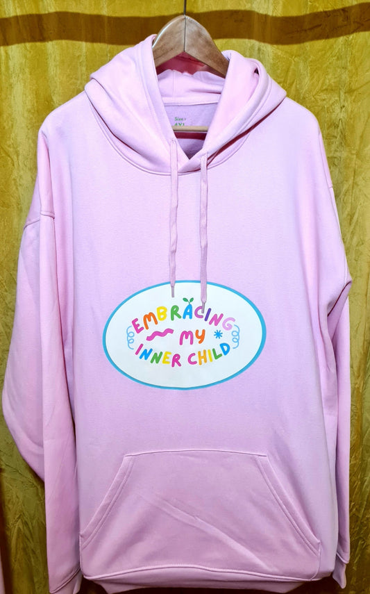 Embracing my inner child pink hoodie 4XL