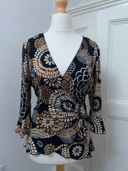 vintage floral wrap top