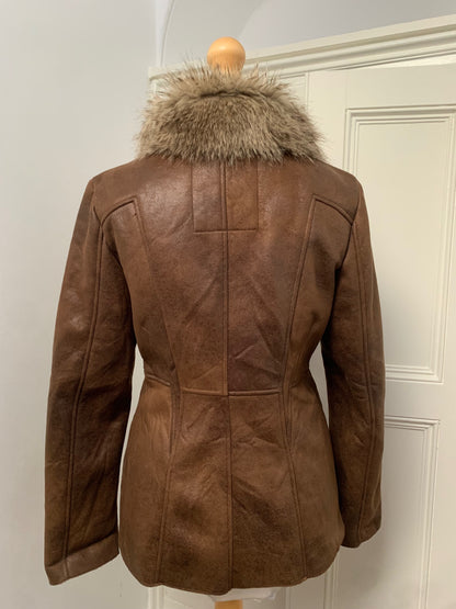 guess faux fur collar jacket 