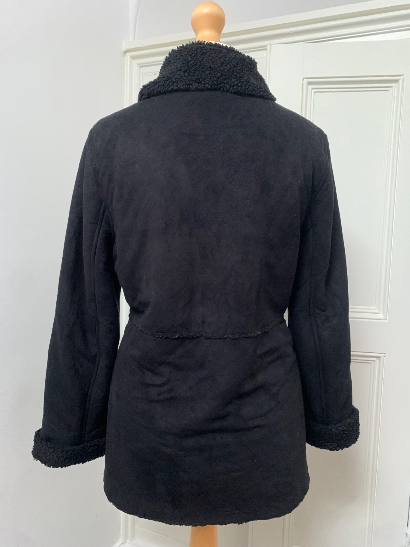 black faux fur jacket 