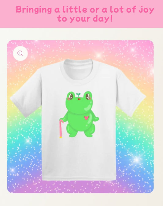 9-11 years frog tshirt white
