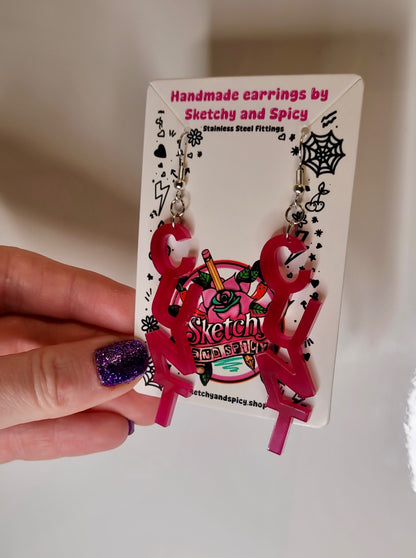 Red CUNT Earrings 