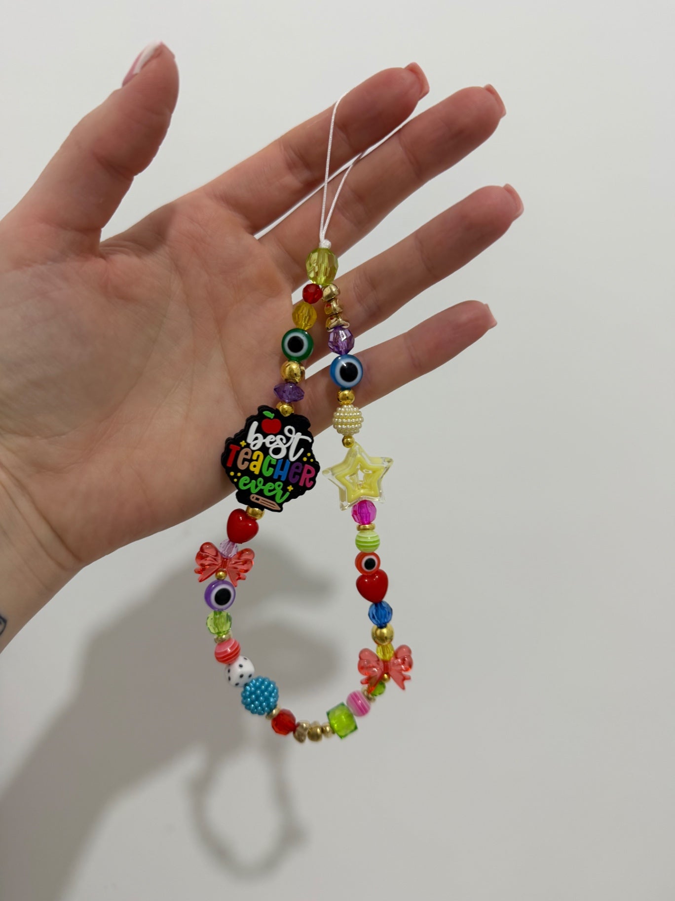 ‘Best teacher’ phone charm - gold