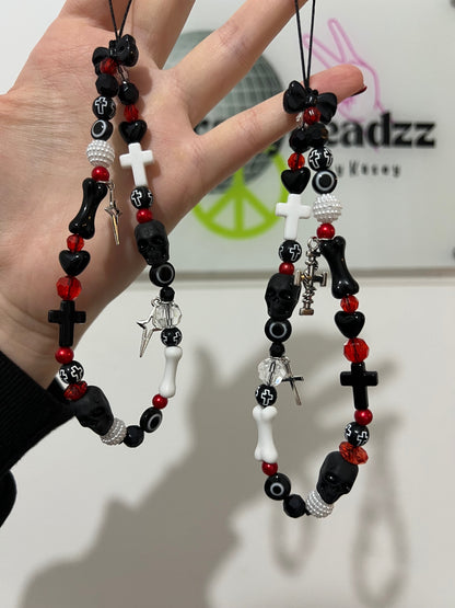 Skull N Bone phone charm - silver