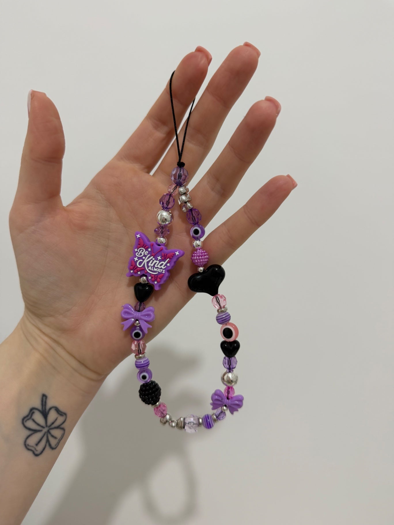 ‘Be kind always’ phone charm - silver