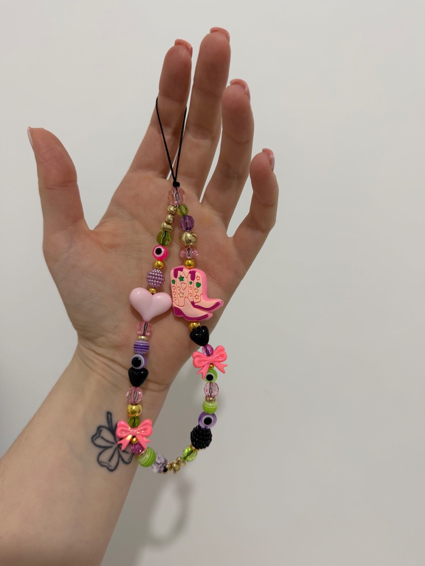 Cowgirl phone charm - gold 