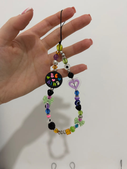 ‘Be kind’ phone charm - silver