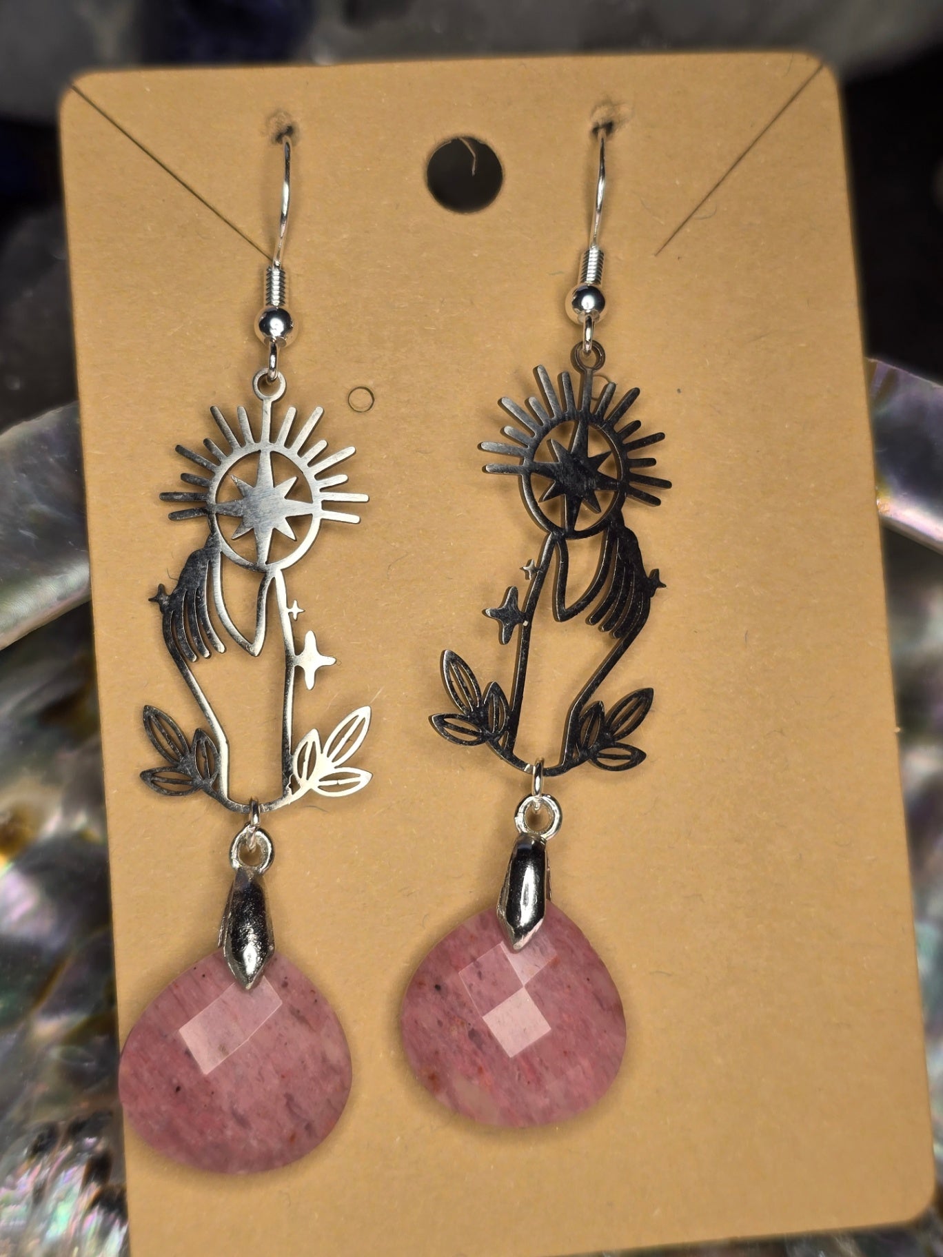 Rhodocrosite mystical earrings 