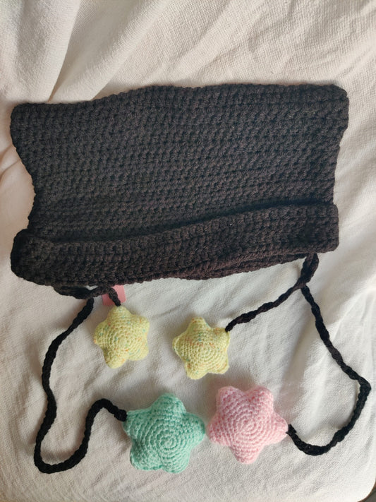 Crochet Totoro inspired cat hat with stars
