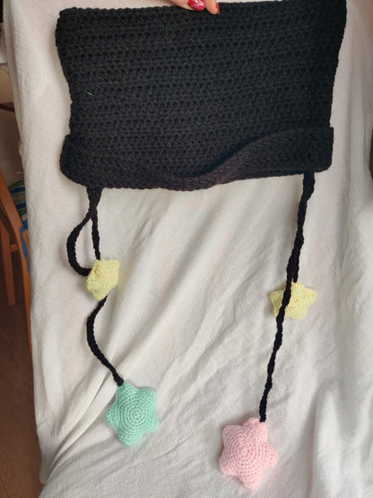 Crochet Totoro inspired cat hat with stars