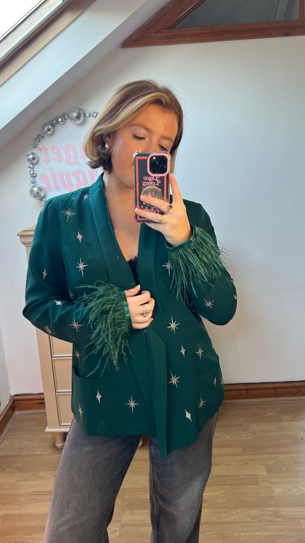 Emerald Green twinkling blazer 