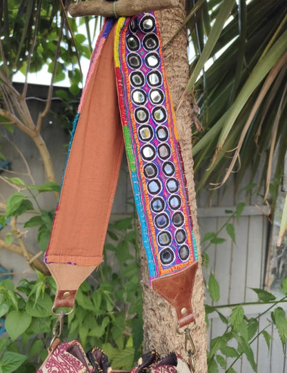 Boho pulley bag with detachable strap