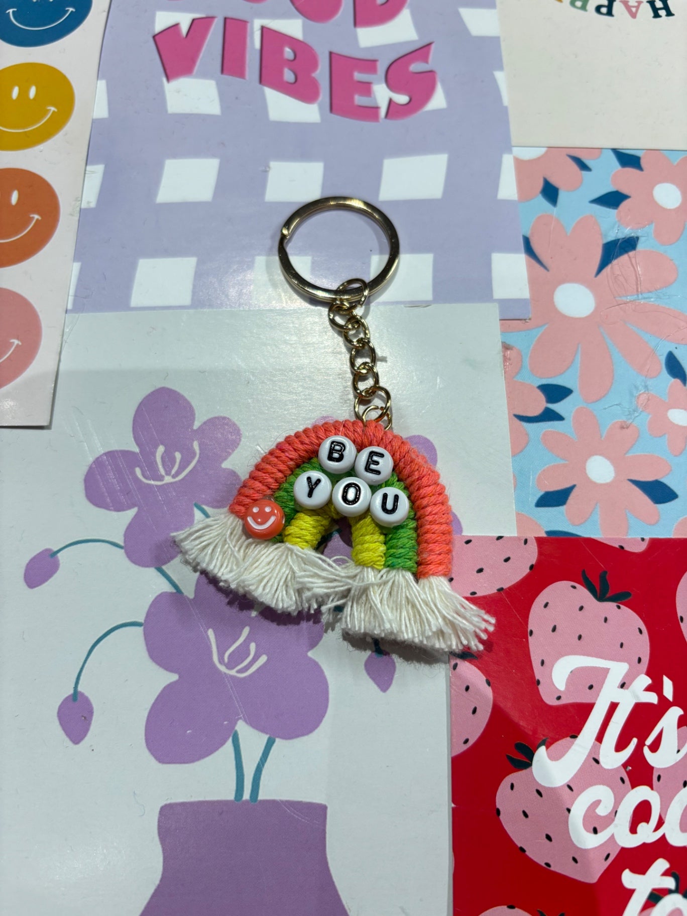 Orange/Green Be You Rainbow Keyring