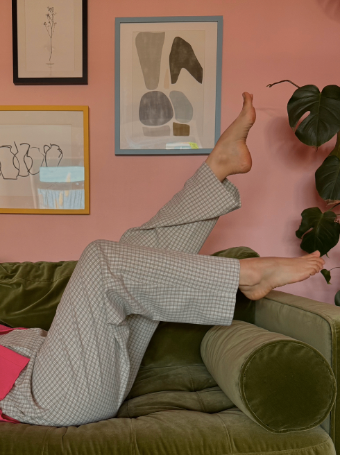 Vintage St Michael Green Check Trousers