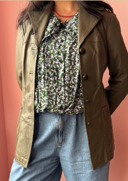 Vintage Green Leather Jacket