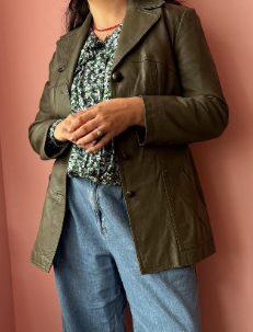 Vintage Green Leather Jacket