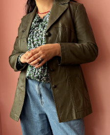 Vintage Green Leather Jacket