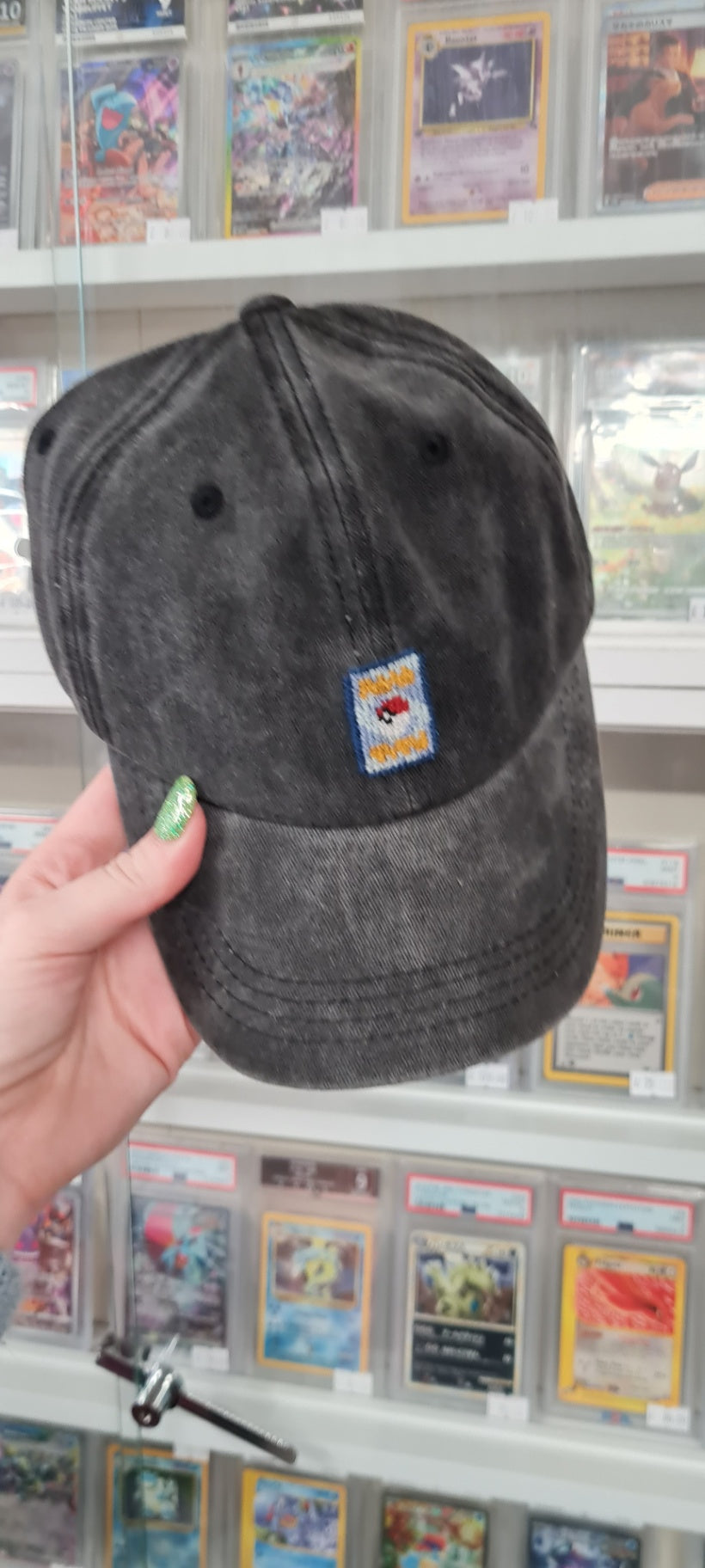 Pokemon TCG Card Cross Stitch Black Cap