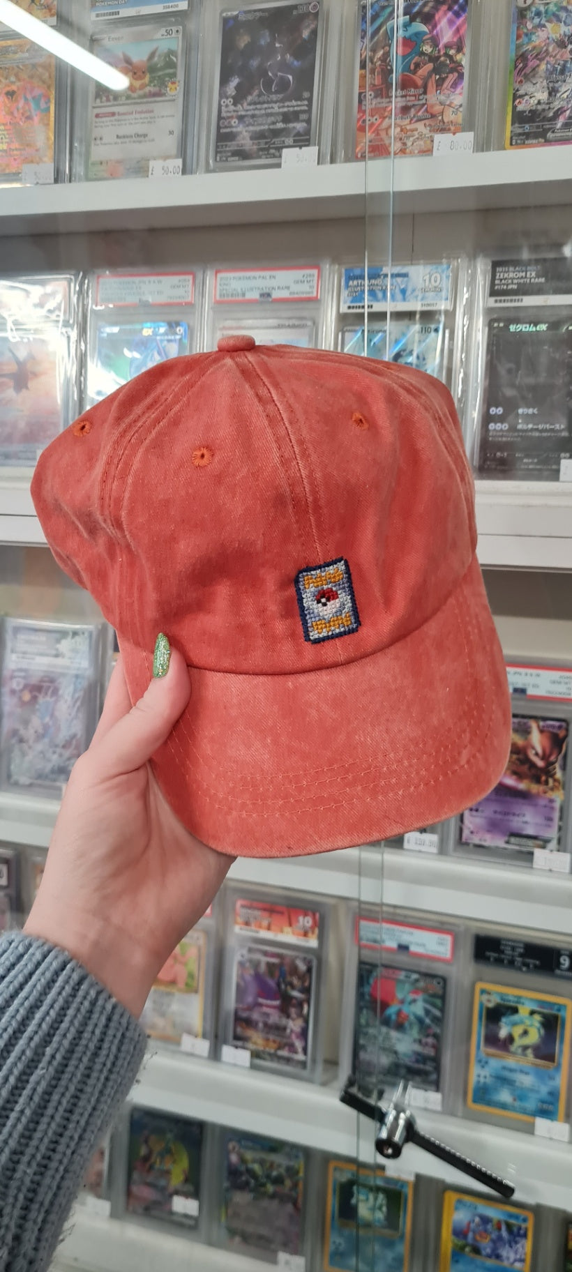 Pokemon TCG Card Cross Stitch Orange Cap