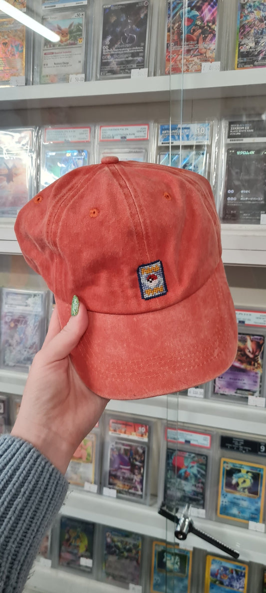 Pokemon TCG Card Cross Stitch Orange Cap