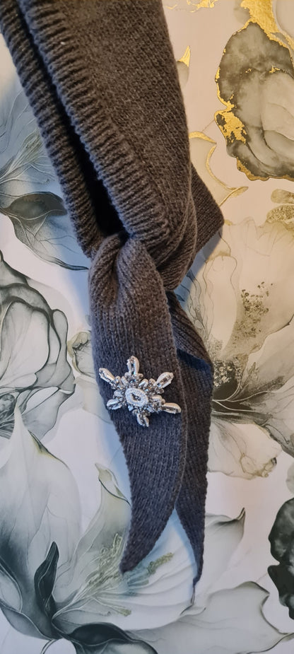 Hooded Scarf Embellished Beaded Snowflake design