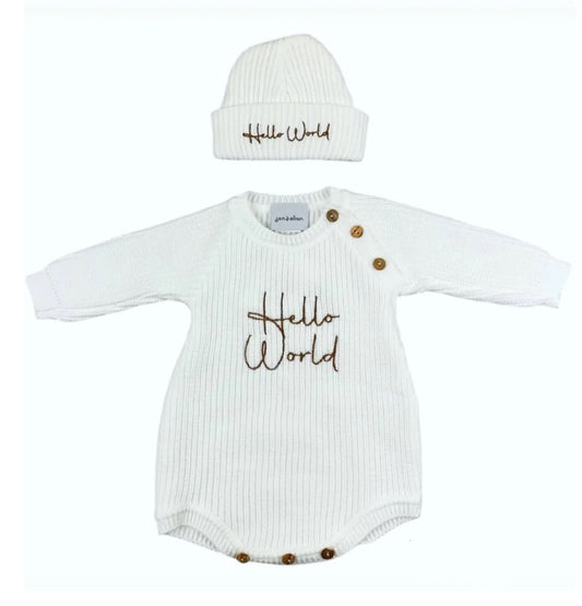 Hello World Romper and Hat