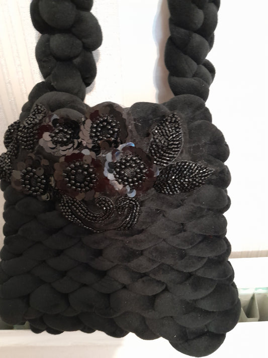 Handmade handbag(black with bling