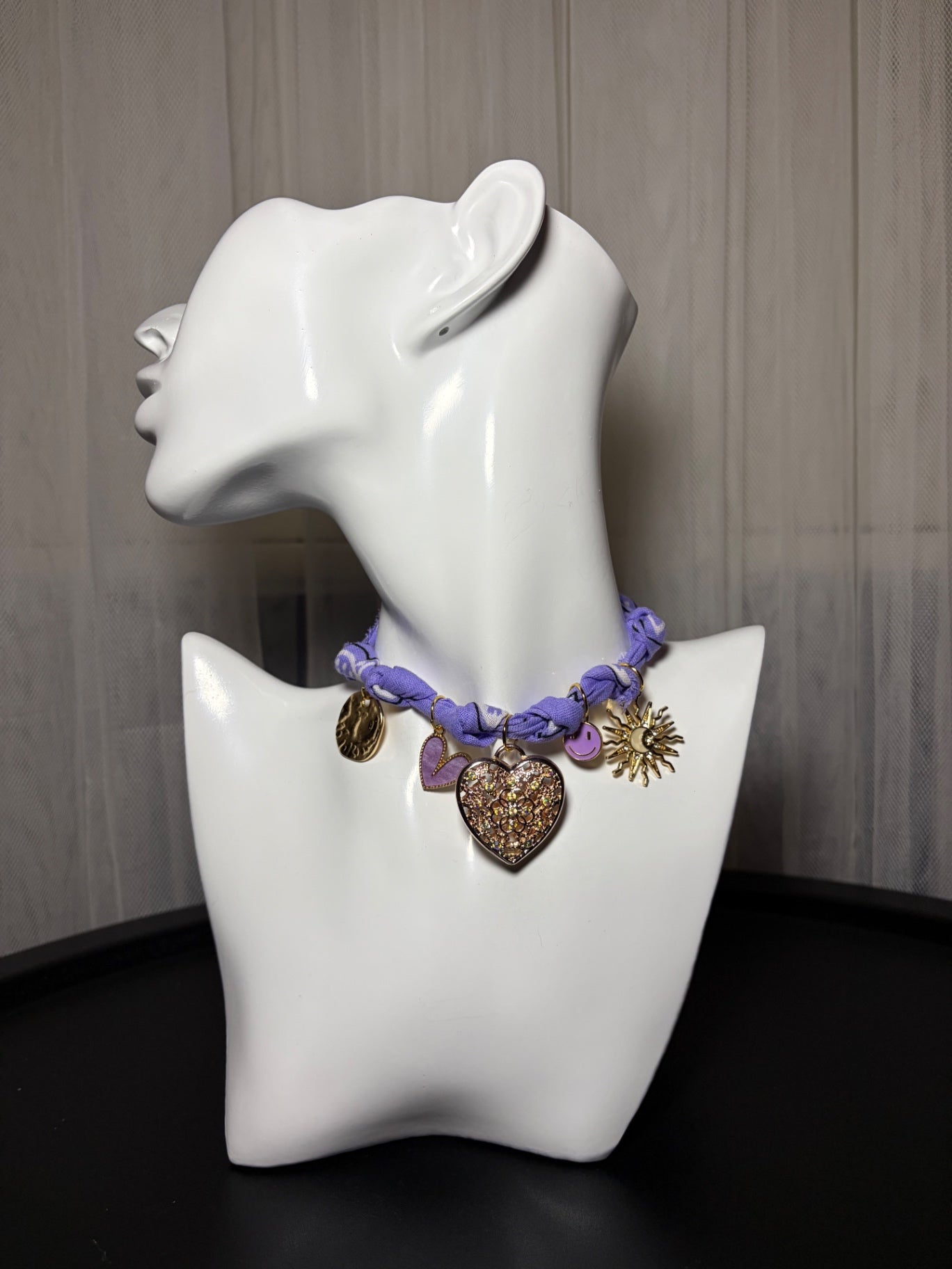 Purple bandana necklace 