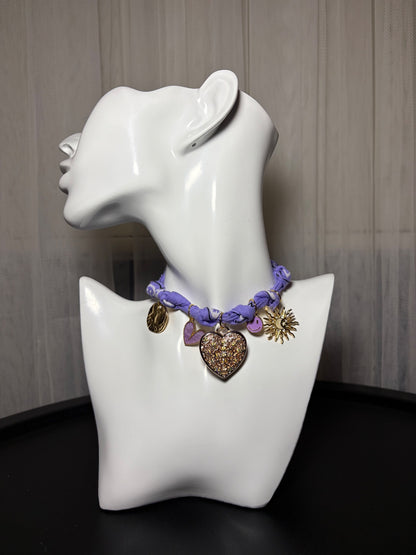 Purple bandana necklace 