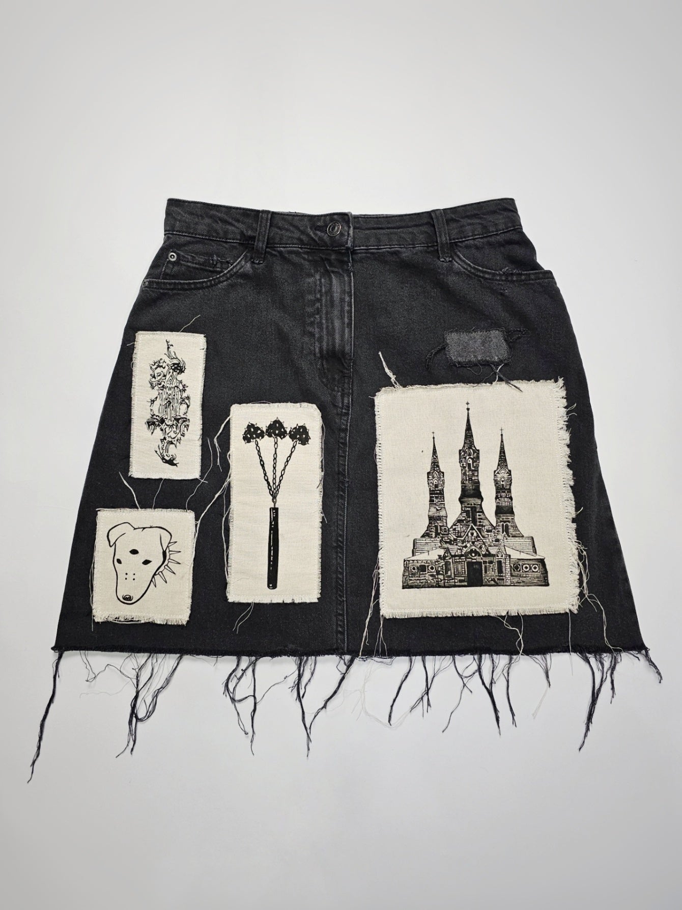 CC PAINTED PATCHWORK SKIRT 