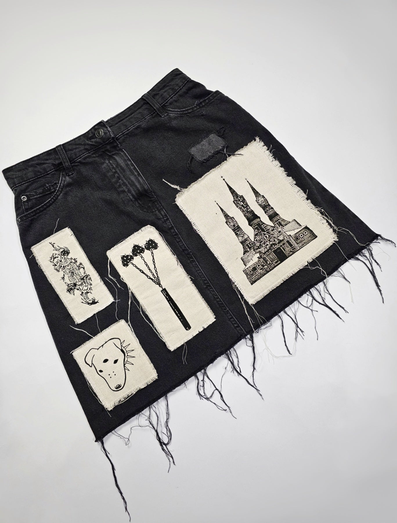 CC PAINTED PATCHWORK SKIRT 