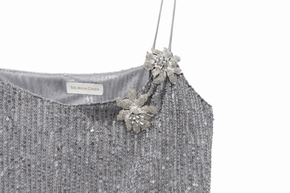 Silver Orchid Sequin Disco Dress