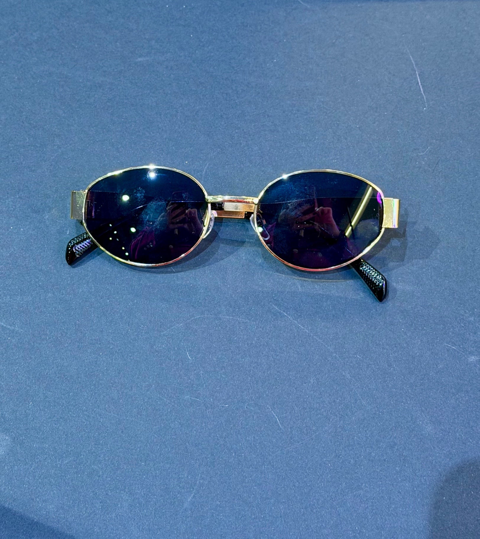 Gold Oval Metal Sunnies