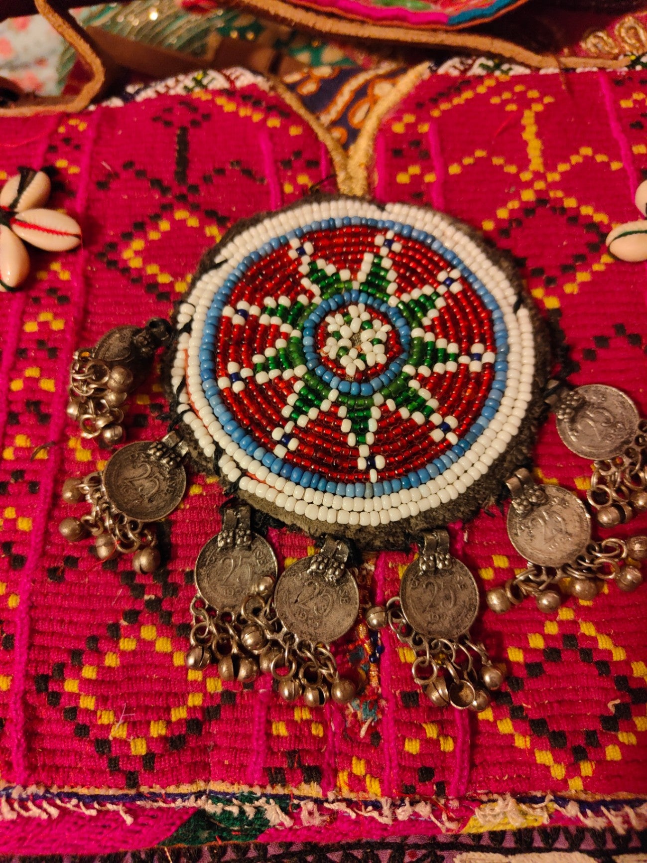 Large city bag with detachable strap-vintage Afghan textiles used 