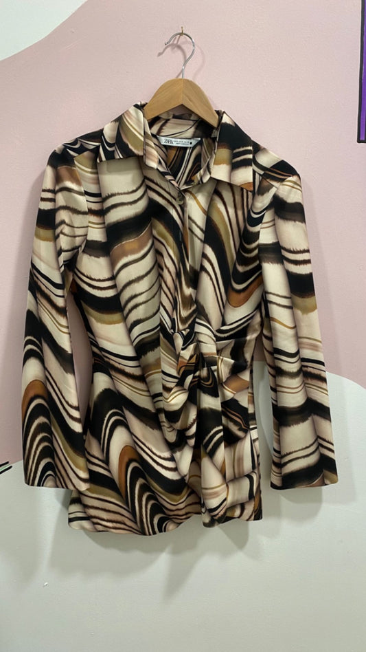 Stripe Brown Zara Suit